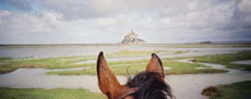 RIDE IN FRANCE - The Mont Saint Michel between my horse's ears