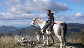 Riding in a typical village of Provence - horseback rides in Haute Provence